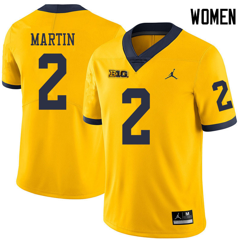 Jordan Brand Women #2 Oliver Martin Michigan Wolverines College Football Jerseys Sale-Yellow